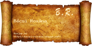 Bécsi Roxána névjegykártya